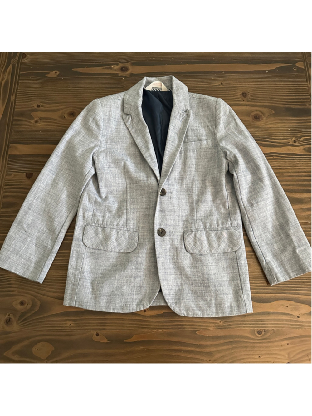 Cat & Jack Boys 8 Gray Blazer Jacket 2 Button Lined Formal Suit